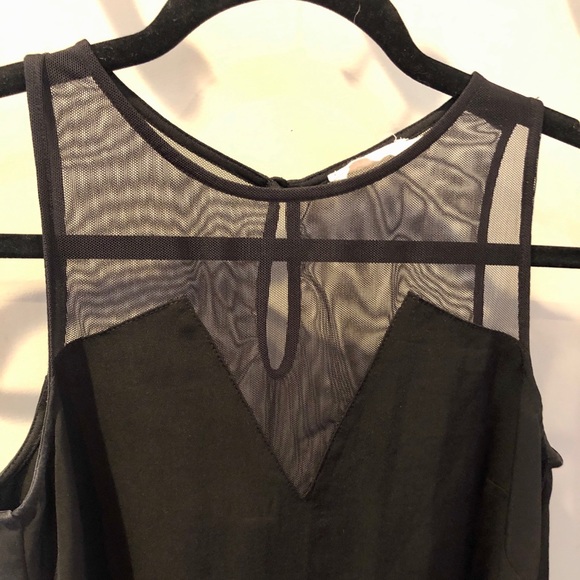 LUSH Sleeveless Black Shift Dress Mesh Detail - Picture 6 of 6